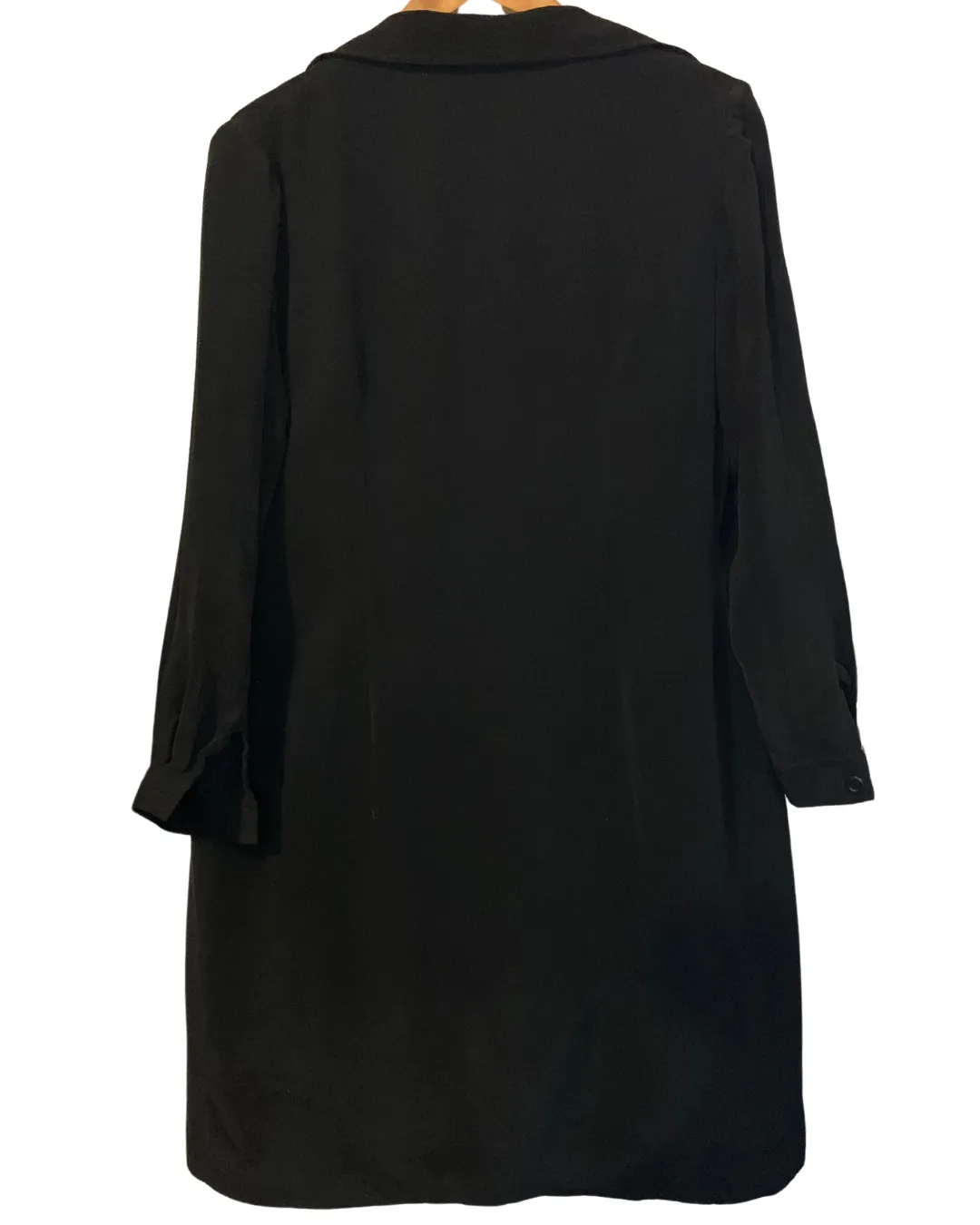 100% Pure Silk Longline Black Shirt Dress, 12