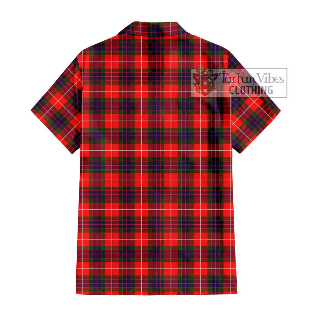 Abernethy Tartan Short Sleeve Button Shirt with Family Crest DNA In Me Style