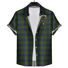 Adam Tartan Short Sleeve Button Down Shirt with Family Crest