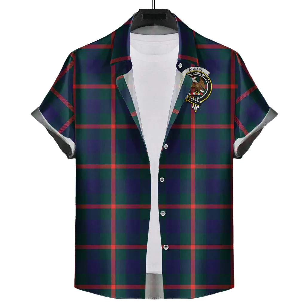 Agnew Tartan Short Sleeve Button Down Shirt with Family Crest