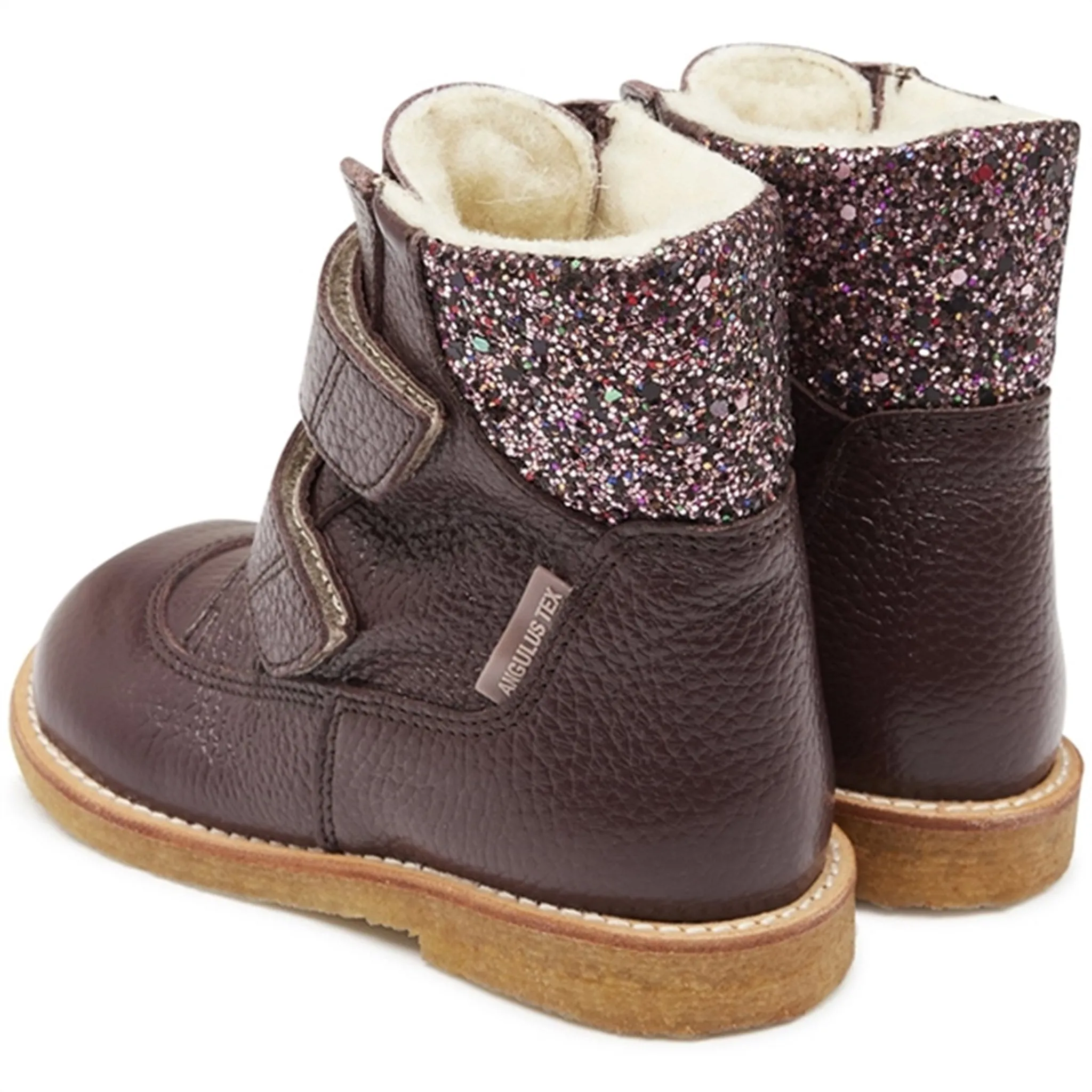 Angulus Tex-Boots With Velcro Bordeaux/Bordeaux Multi Glitter