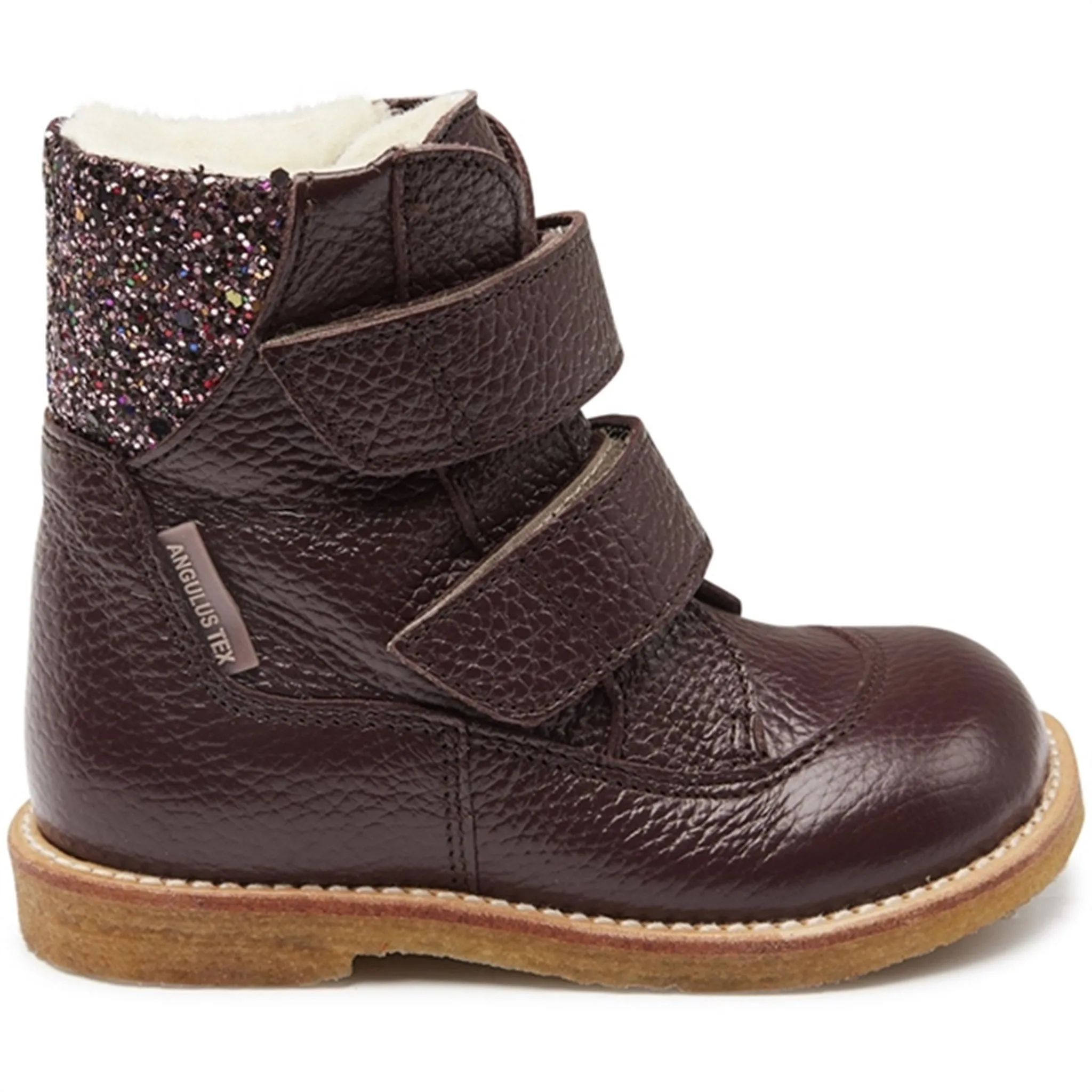 Angulus Tex-Boots With Velcro Bordeaux/Bordeaux Multi Glitter