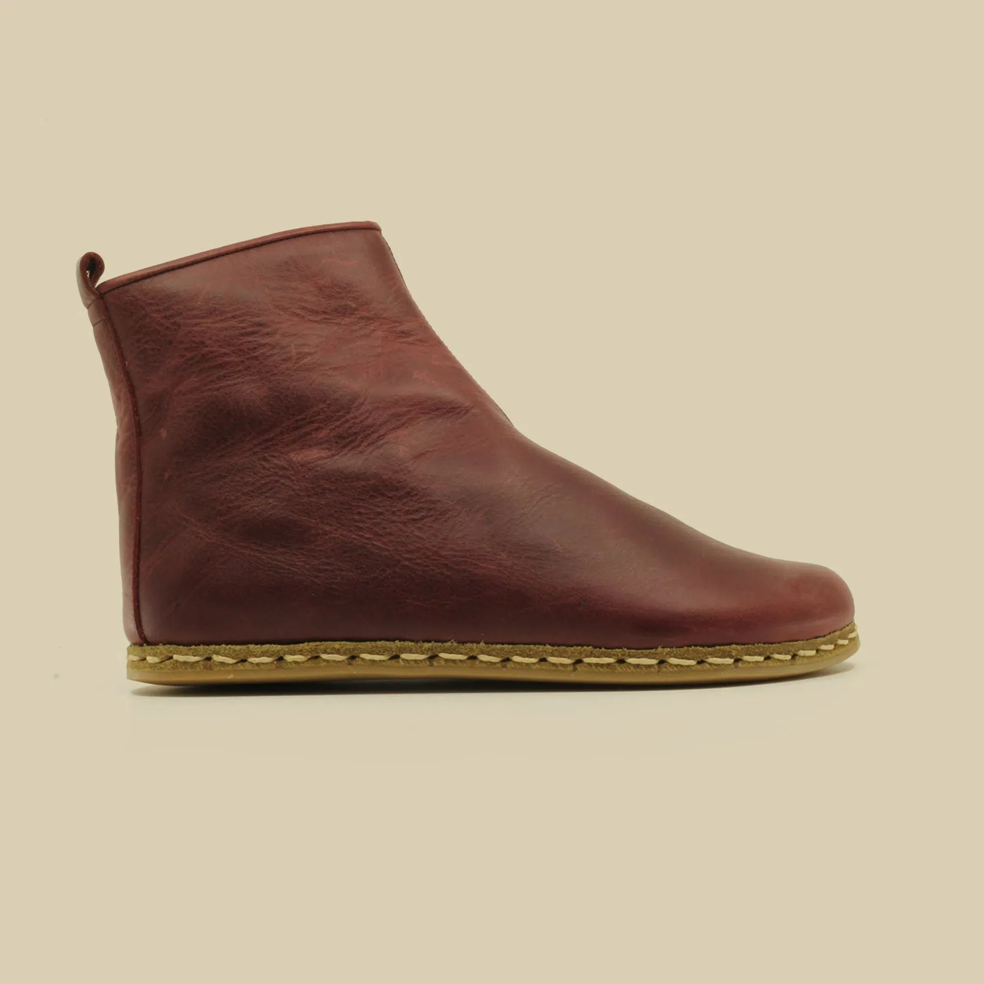 Ankle Barefoot Boots for Women Burgundy