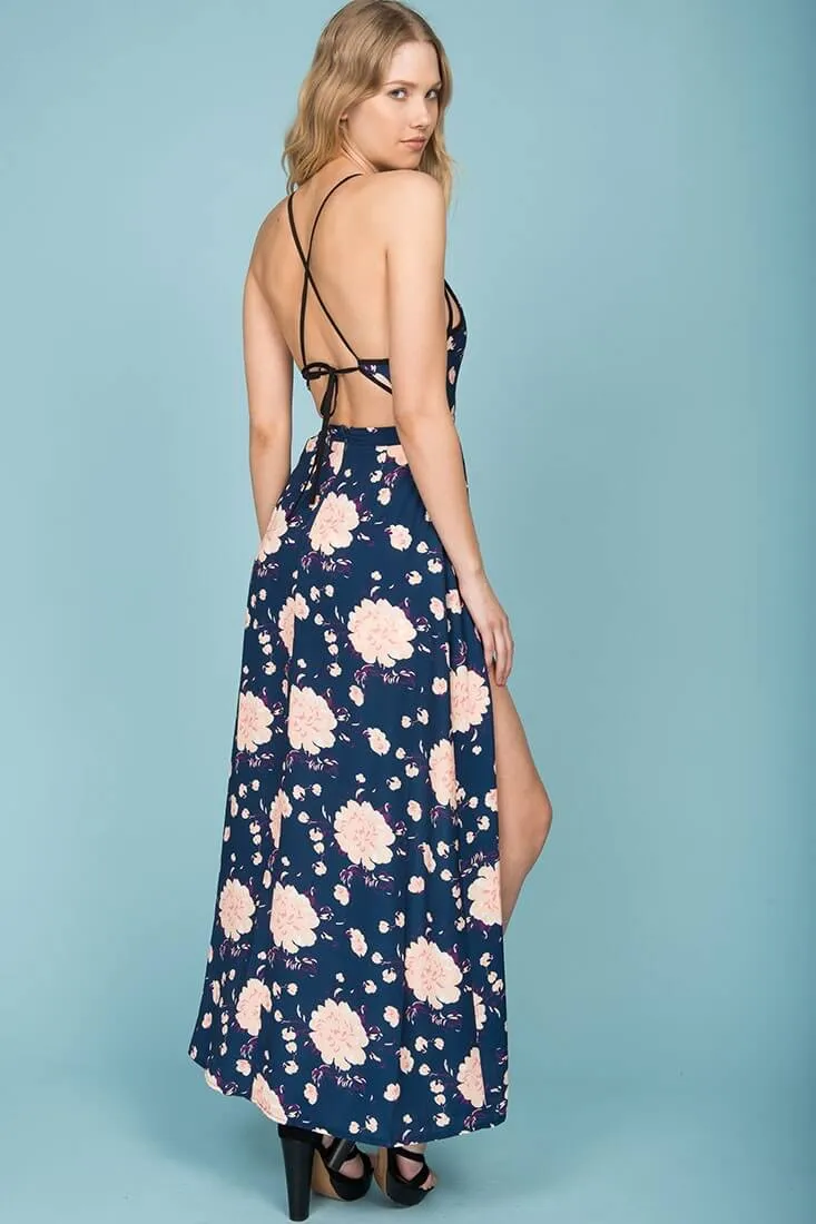 Annika Floral Maxi Romper Navy