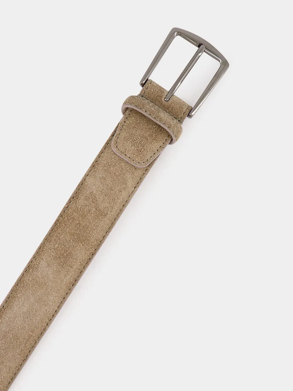 Beige Suede Leather Belt