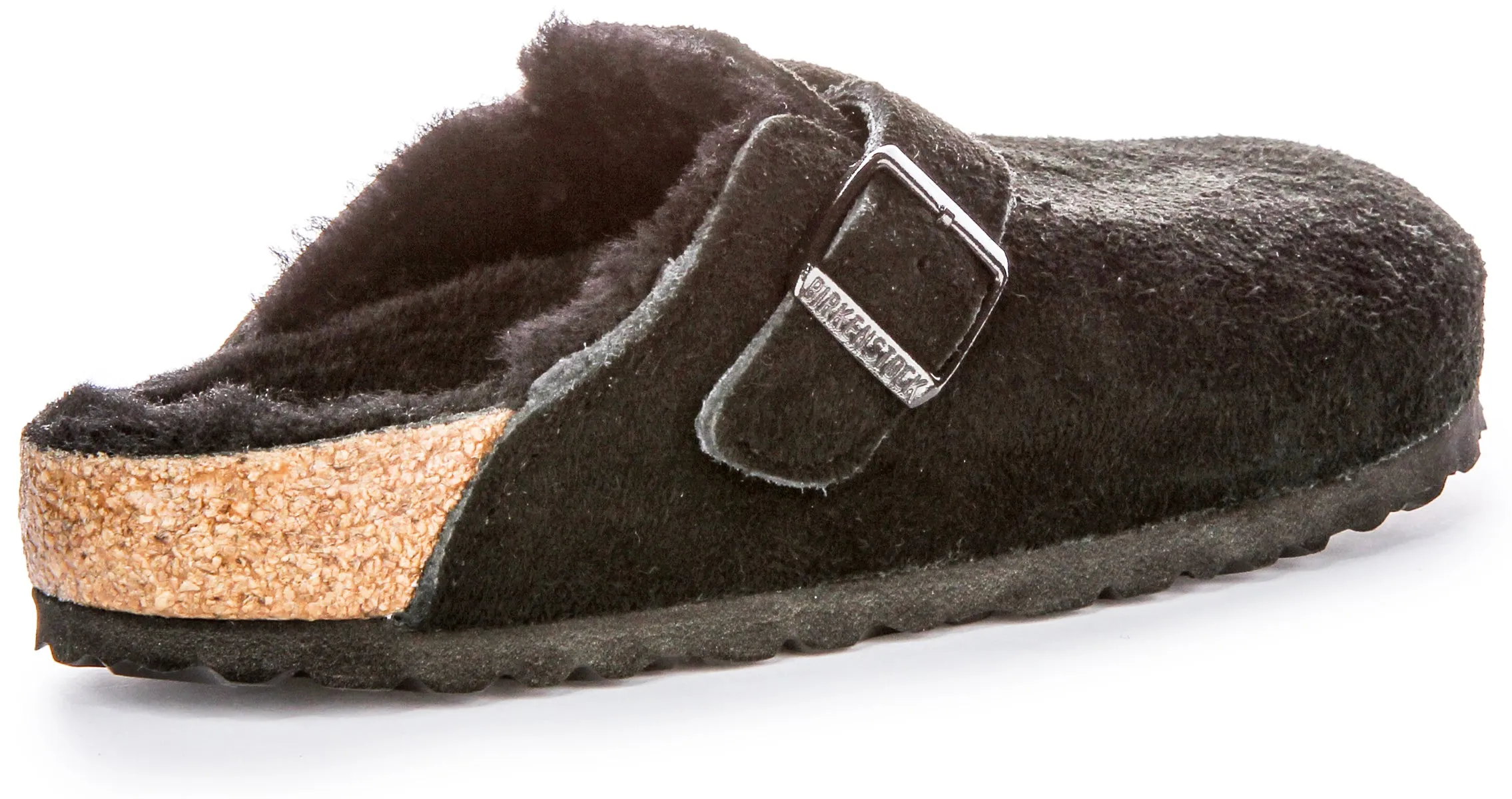 Birkenstock Boston Sherling In Black | Narrow Fit