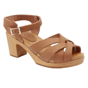 BJORK ULRIKA Swedish Wood Clog Sandals in Nubuck Leather