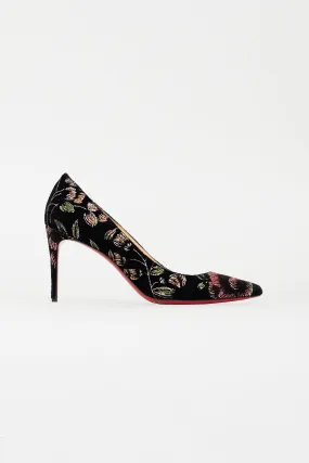 Black & Multicolour Pigalle Follies 100 Velvet Pump