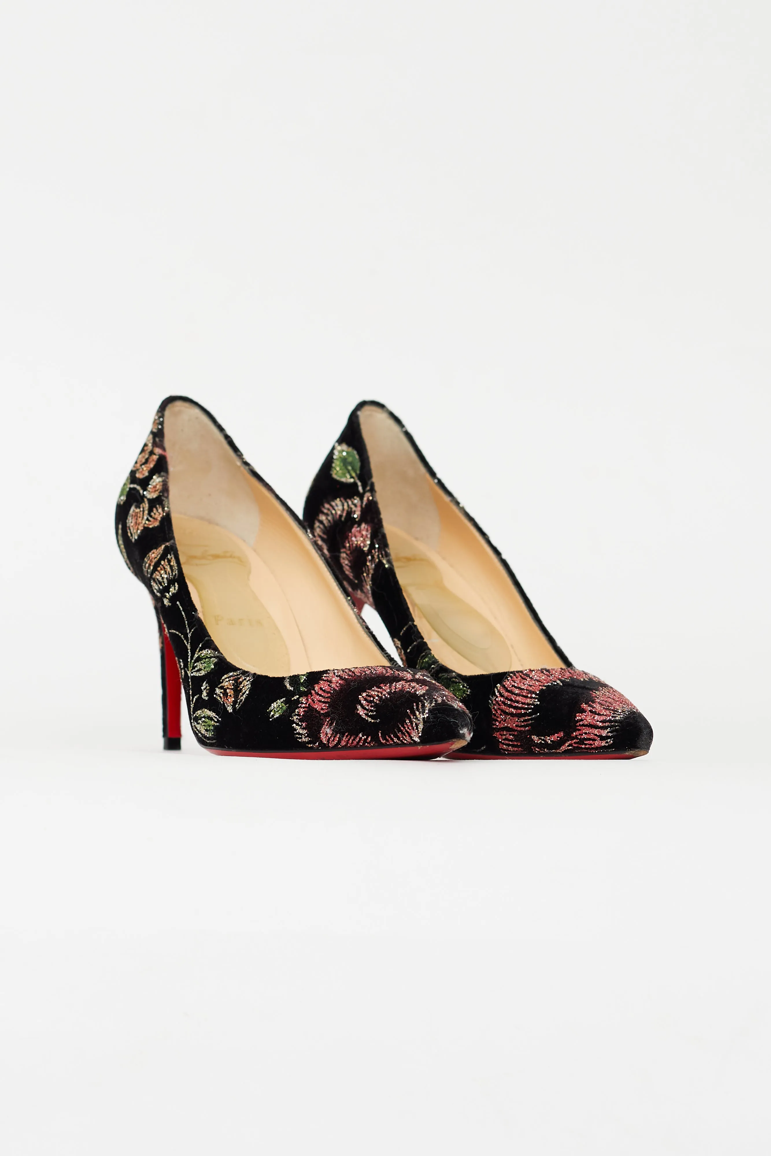 Black & Multicolour Pigalle Follies 100 Velvet Pump