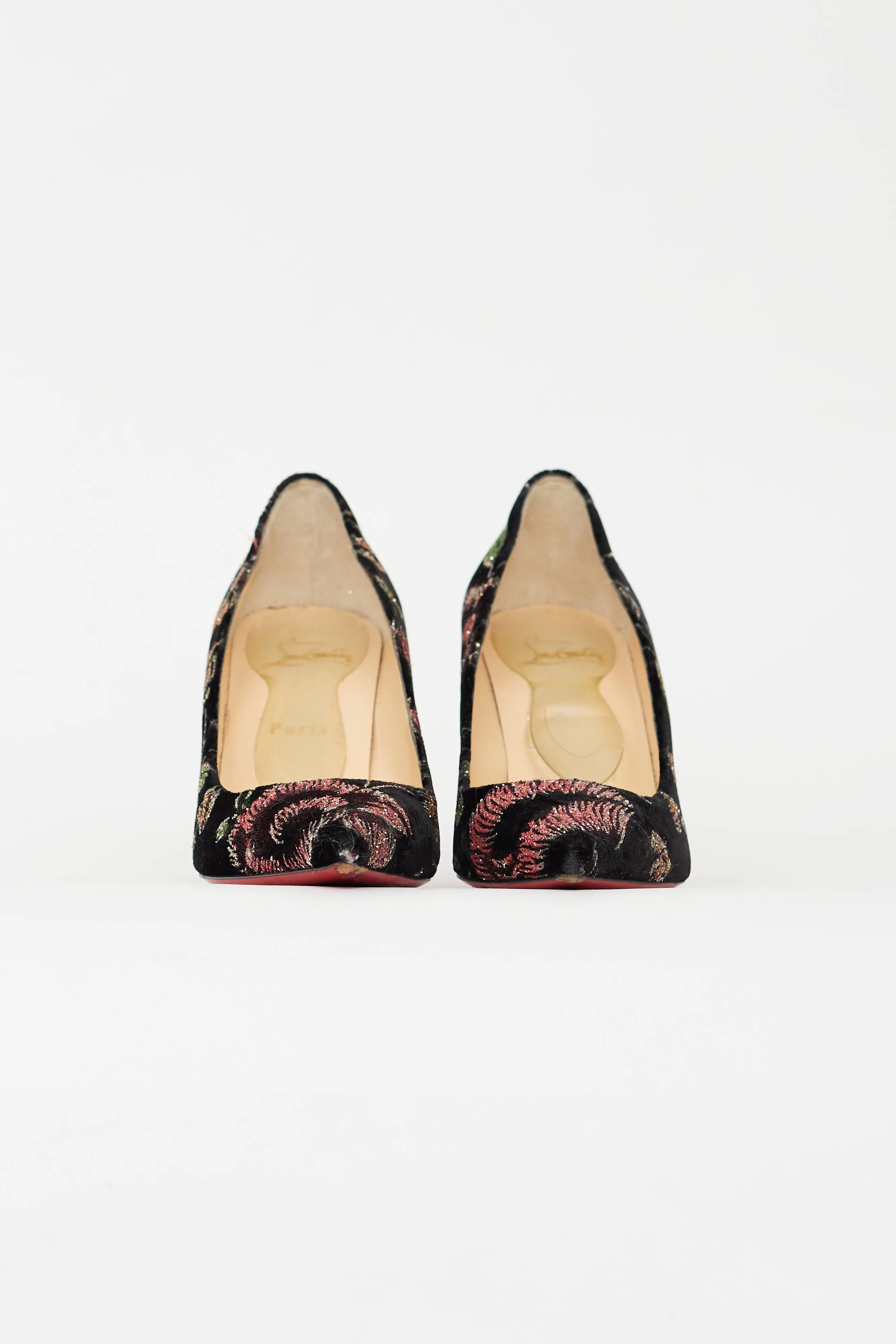 Black & Multicolour Pigalle Follies 100 Velvet Pump