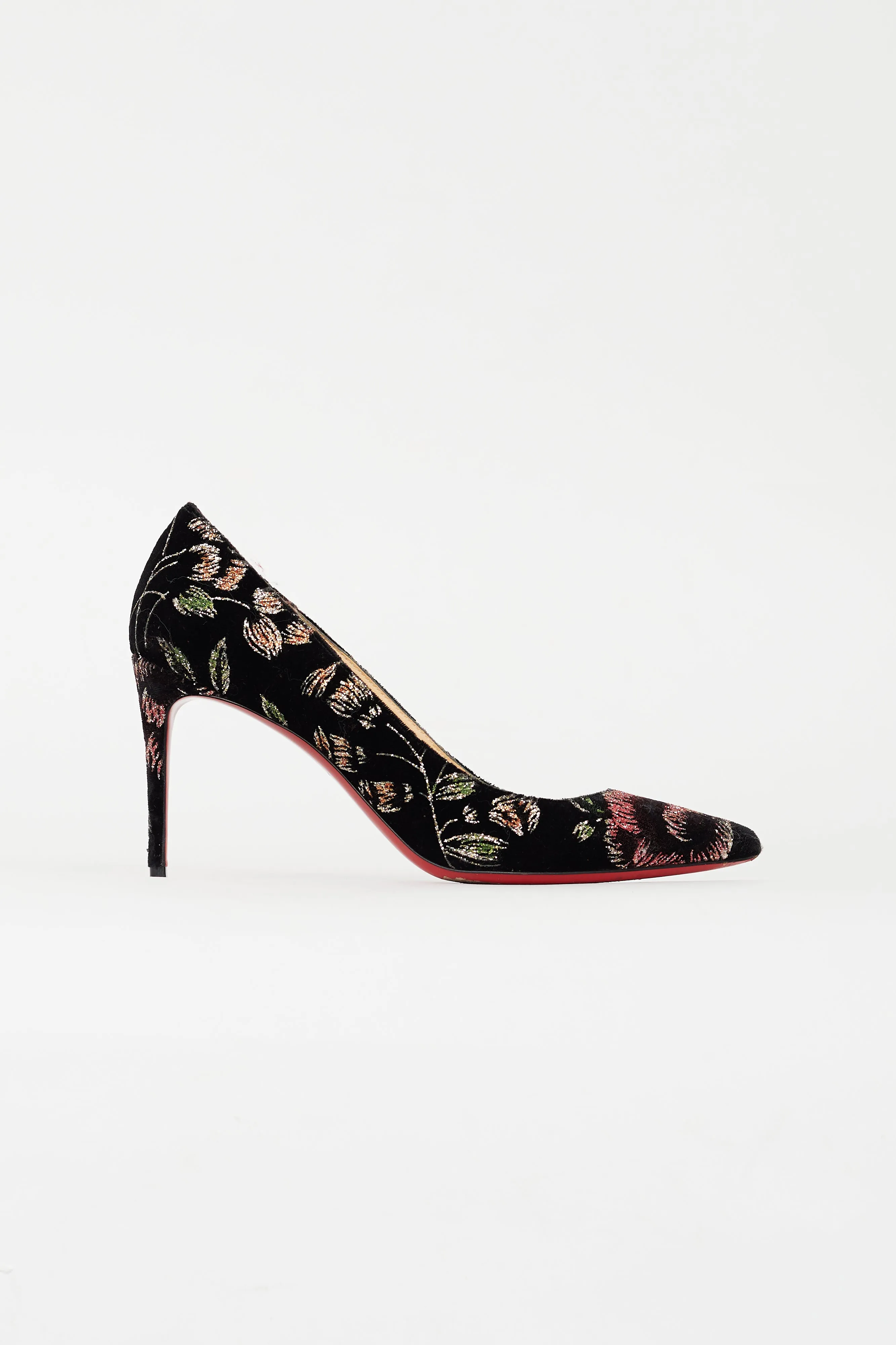 Black & Multicolour Pigalle Follies 100 Velvet Pump