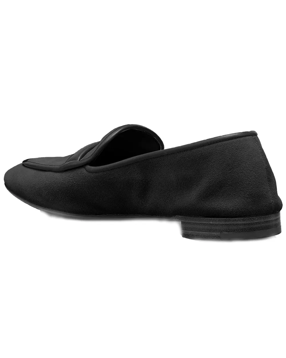 Black Suede Loafer with Napa Leather Trim