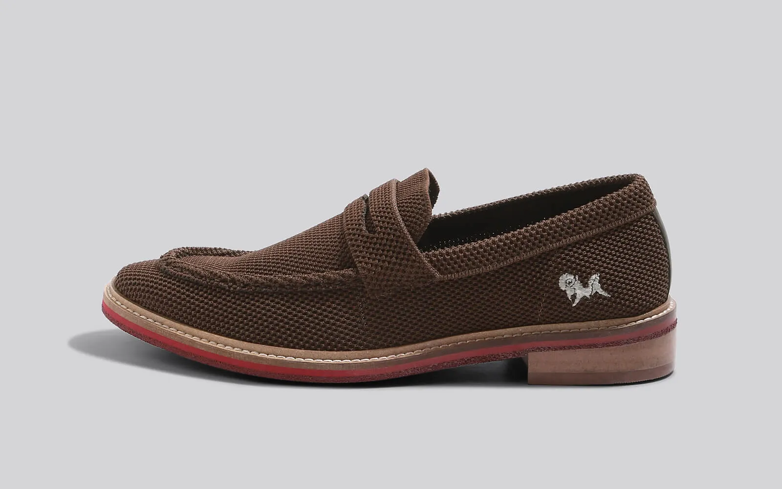 Block Heel Loafers : Brown