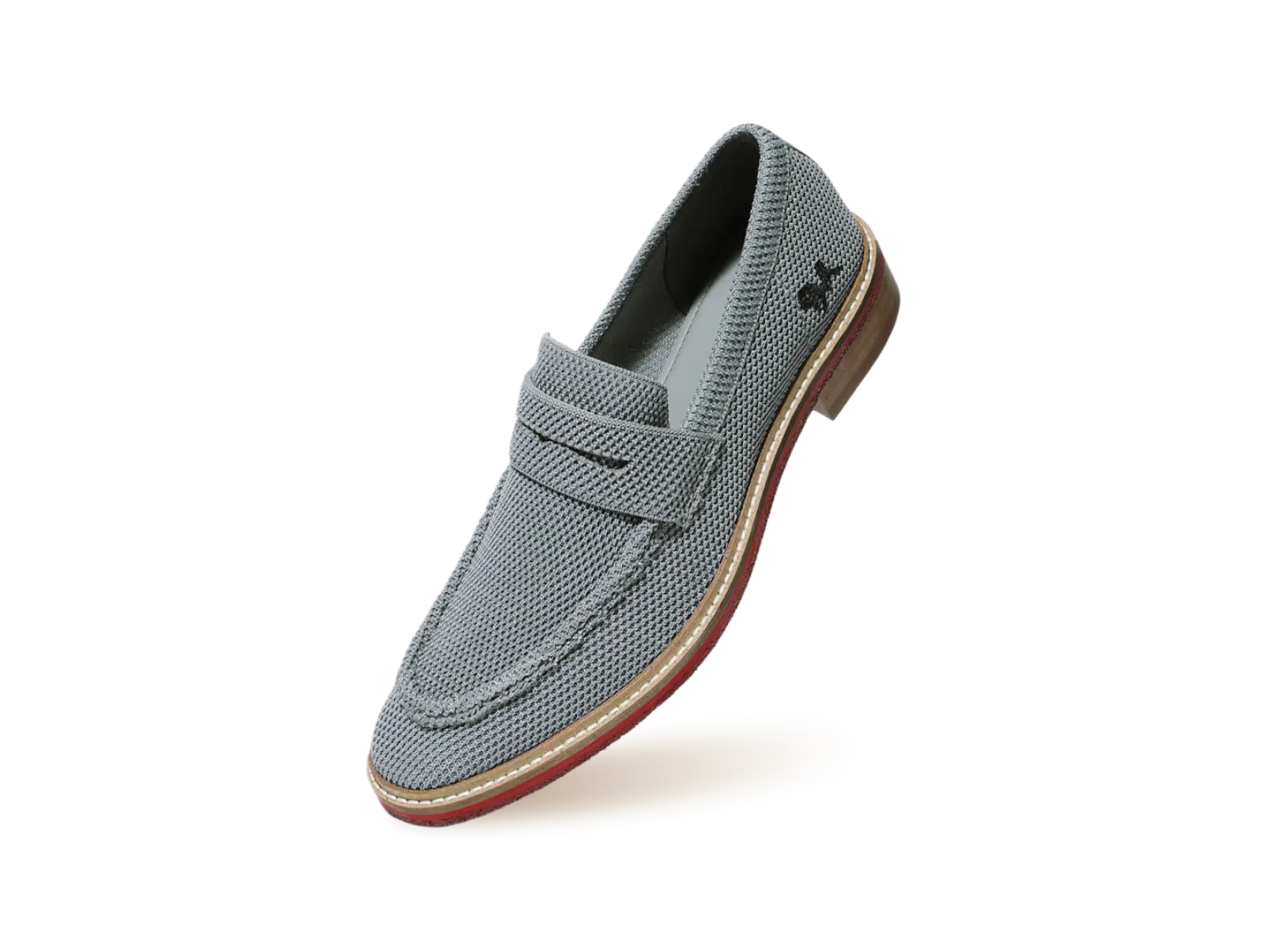 Block Heel Loafers : Grey