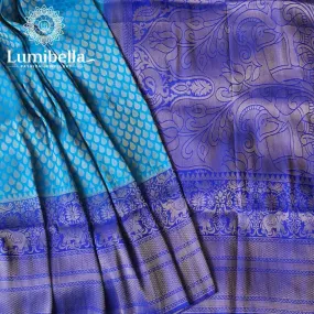 Blue Banarasi Soft Silk Lumibella Fashion