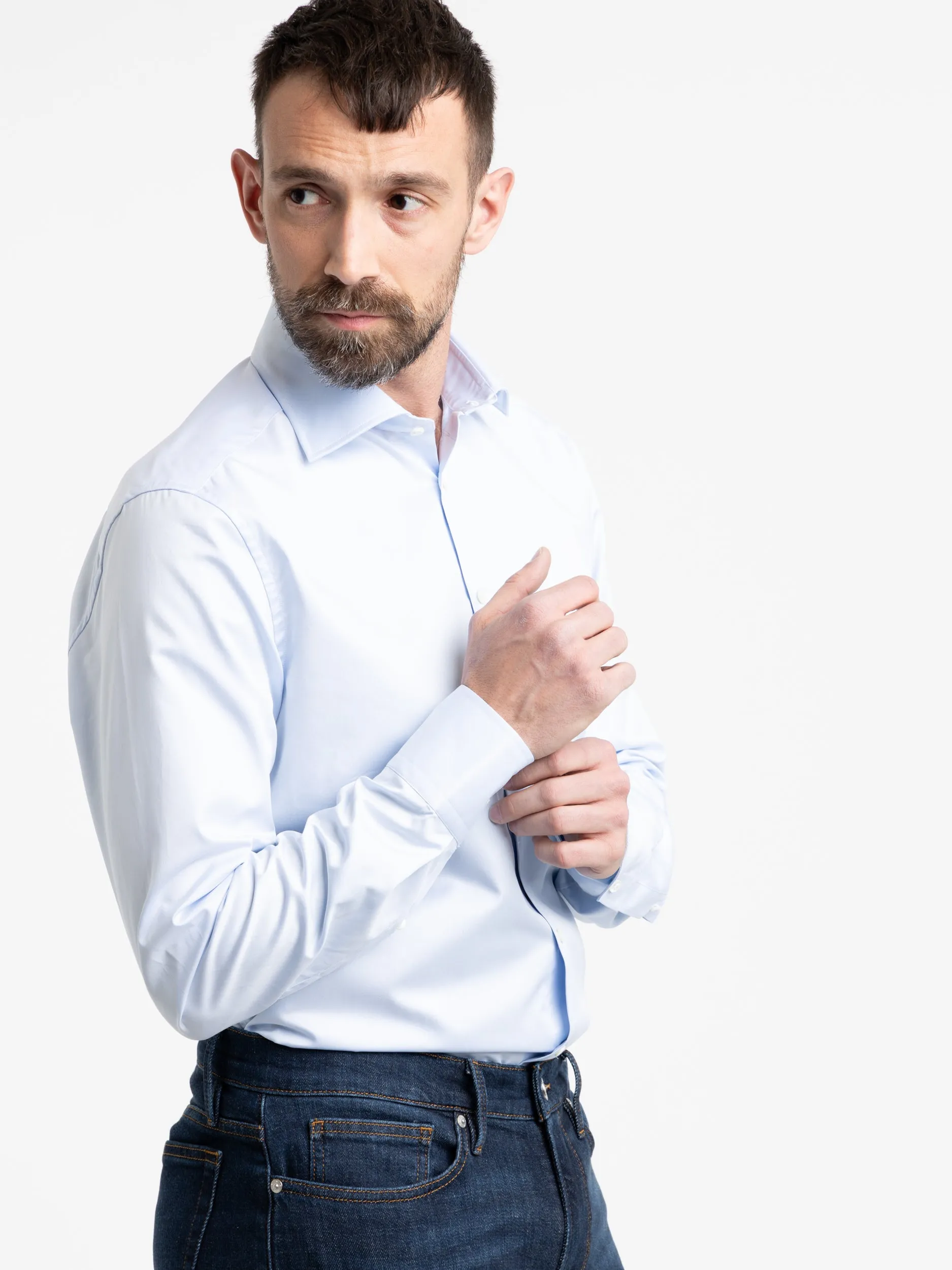 Blue Modern Fit Dress Shirt