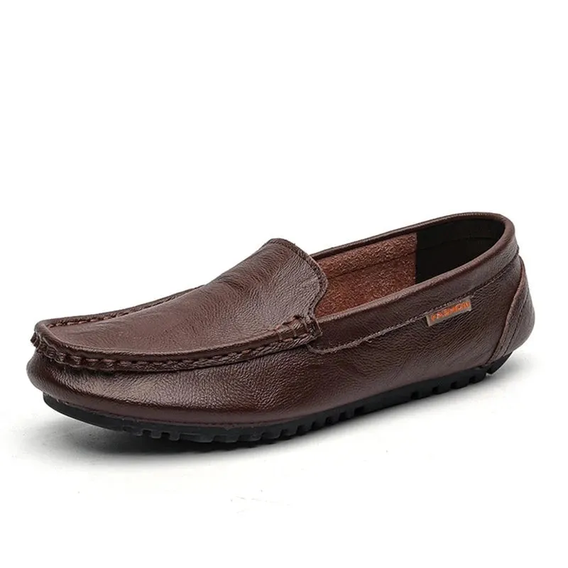 Brand Men Loafers Genuine Leather Flats Driving Casual Shoes Classic Comfortable Daily Working Fashion Men Shoes