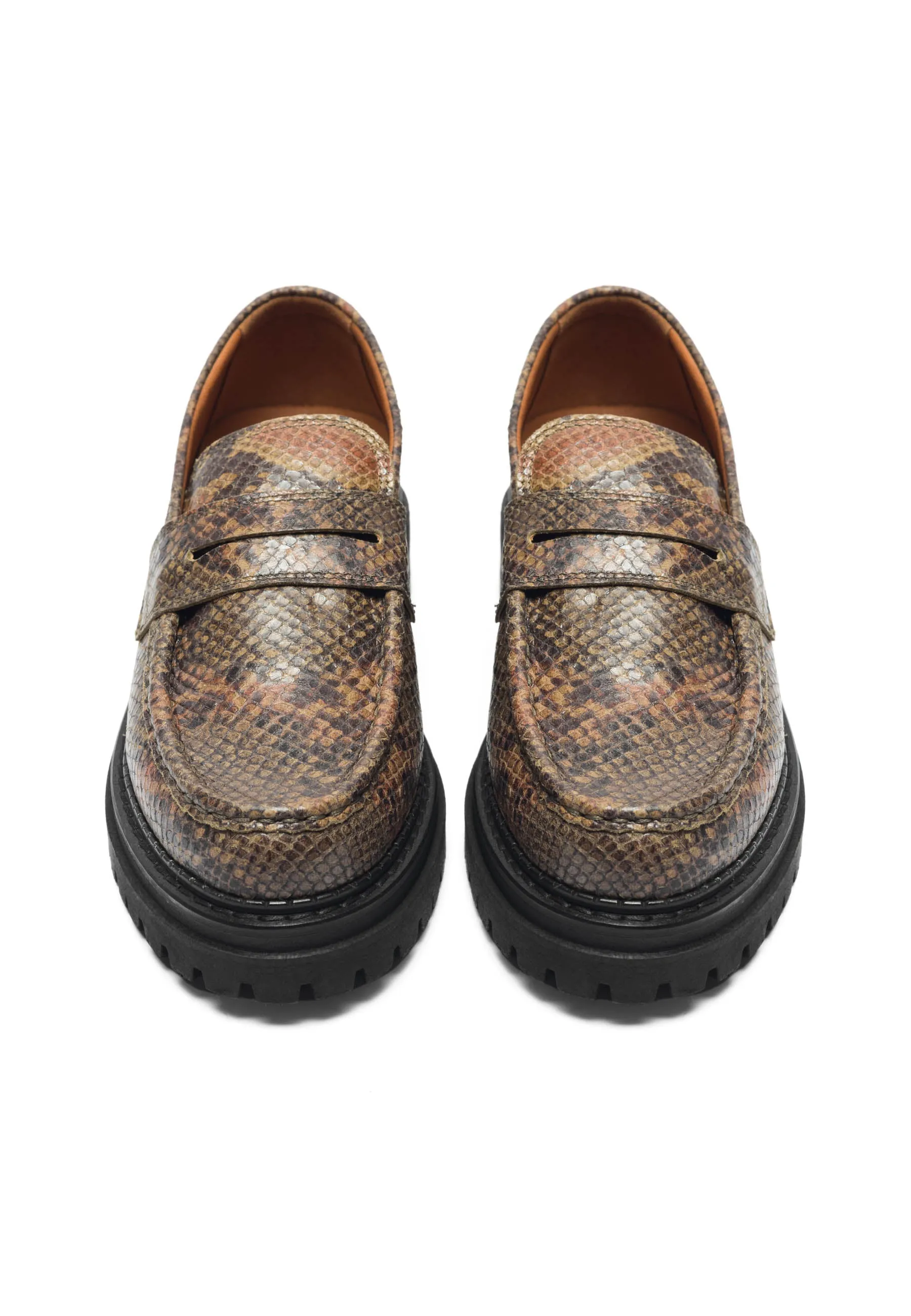 Cashannah Snake Leather Loafers