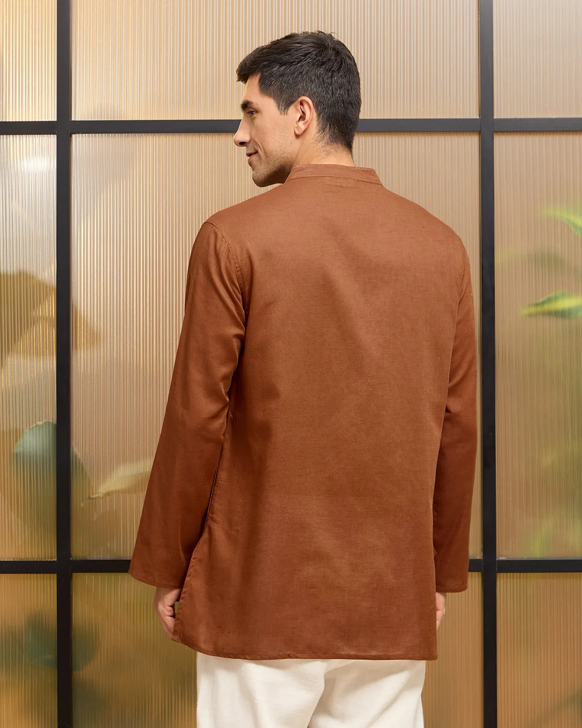 Cinnamon Linen Kurta