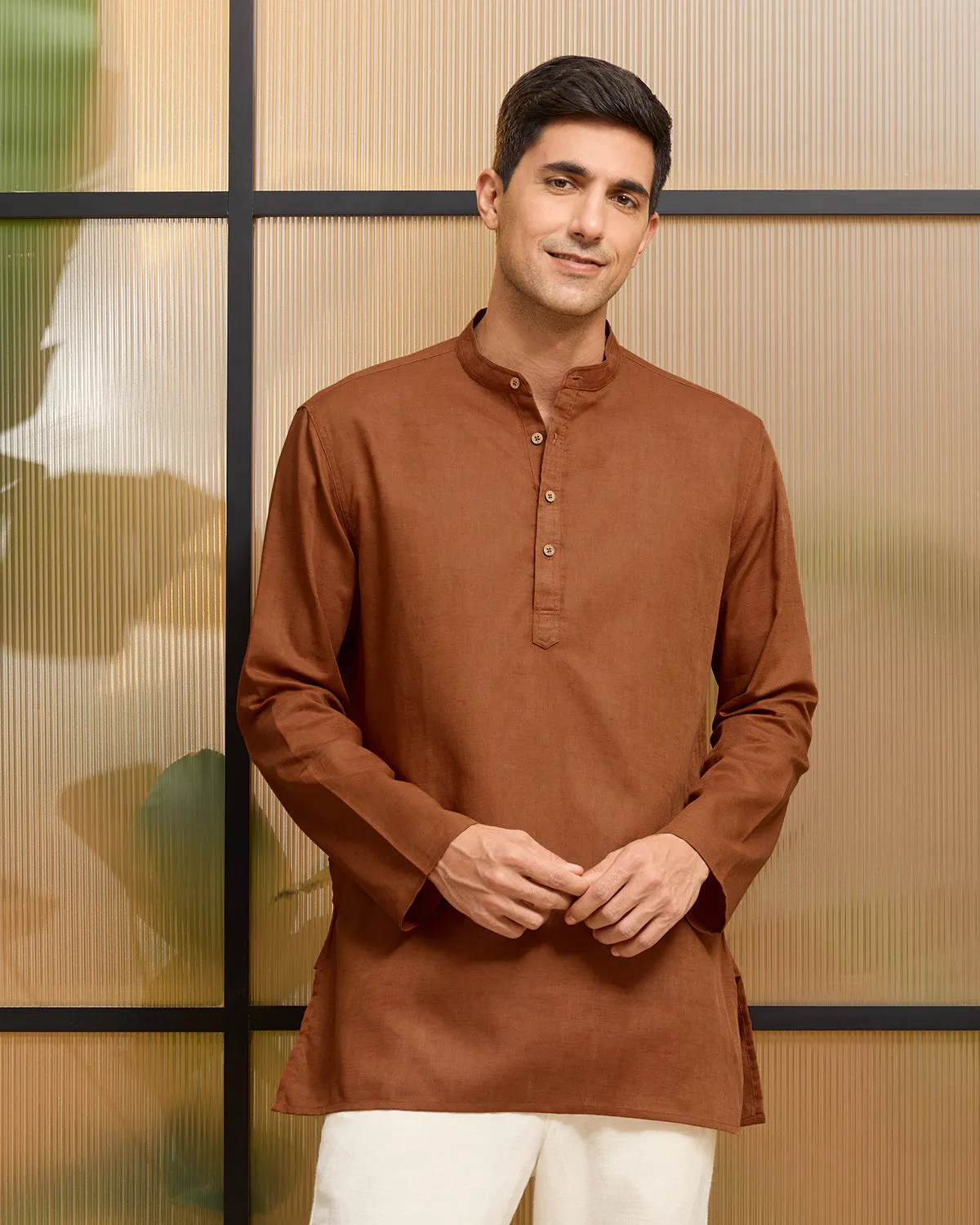 Cinnamon Linen Kurta