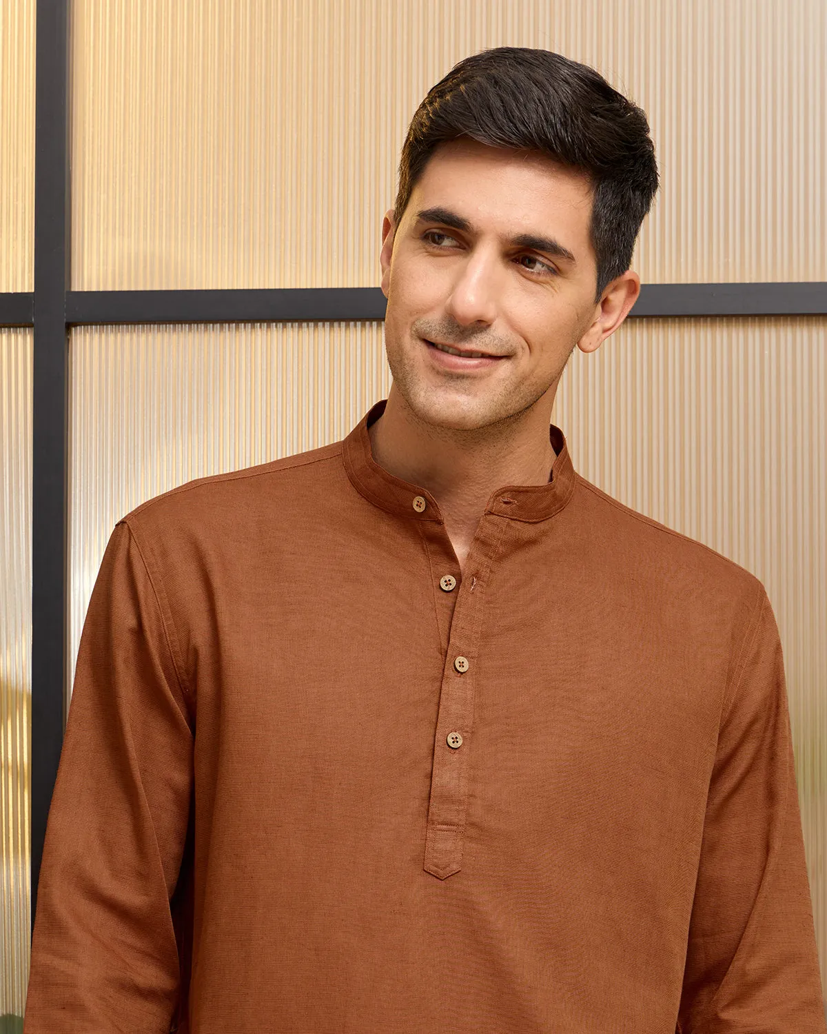 Cinnamon Linen Kurta