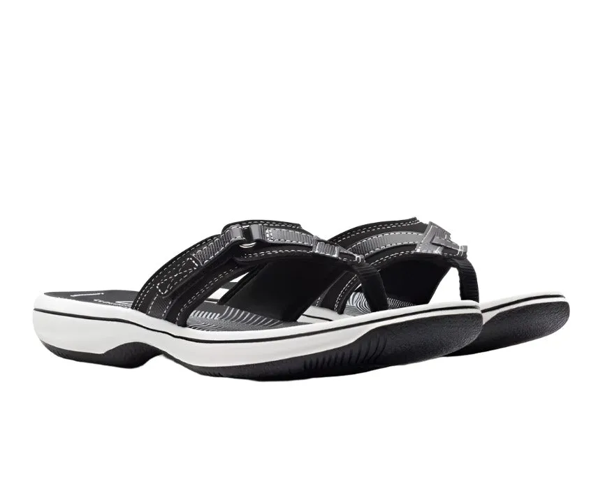 Clarks Womens Sandal Brinkley Sea Black Synthetic