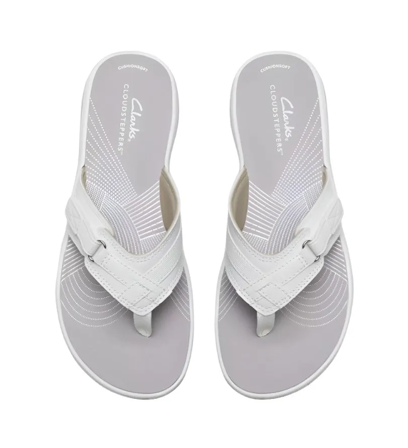 Clarks Womens Sandal Brinkley Sea White Synthetic