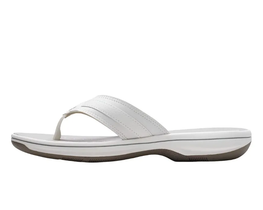 Clarks Womens Sandal Brinkley Sea White Synthetic