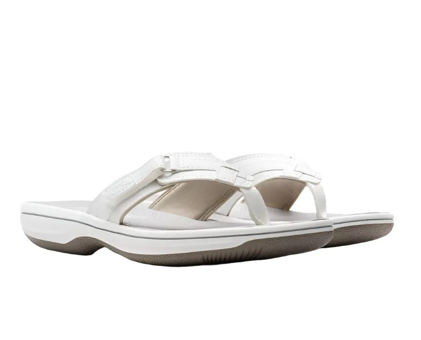 Clarks Womens Sandal Brinkley Sea White Synthetic