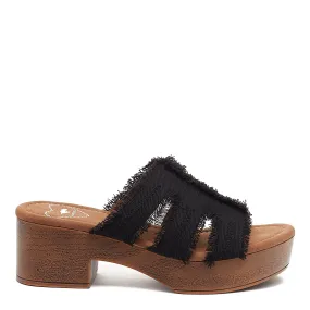 Clipper Black Platform Sandals