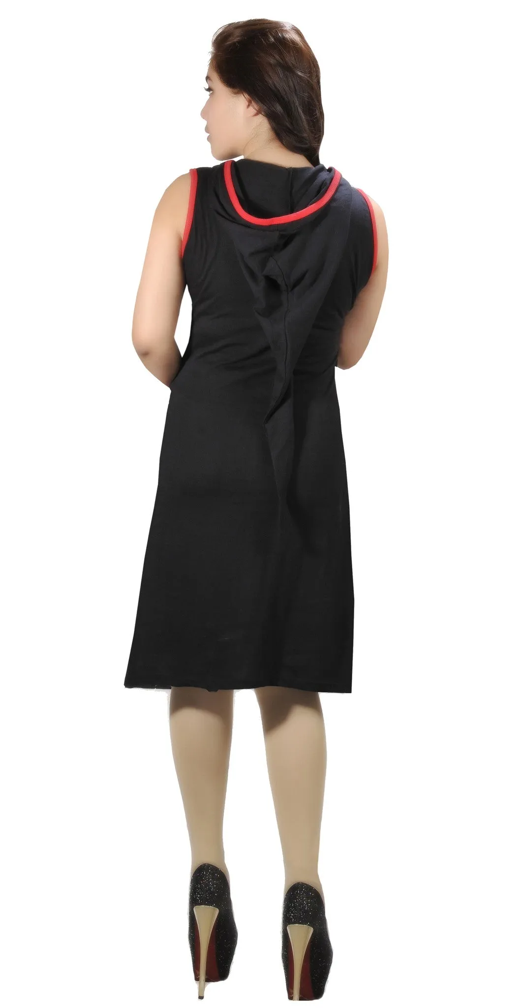 Copy of sleeveless-dress-with-hood-patch-design-stock-clearance