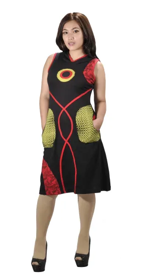 Copy of sleeveless-dress-with-hood-patch-design-stock-clearance