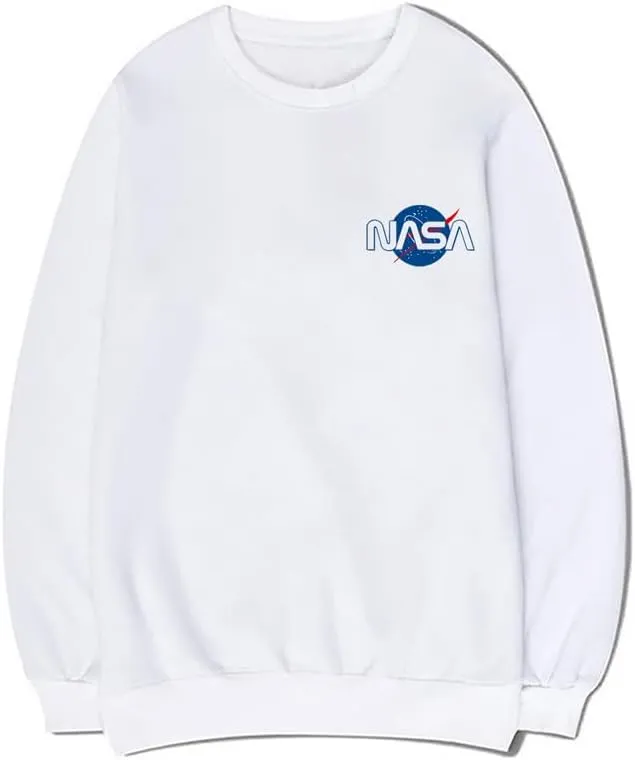 CORIRESHA Teen NASA Printed Crewneck Long Sleeve Casual Fashion Pullover Sweatshirt