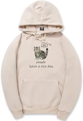 CORIRESHA Teen's Cute Cat Hoodie Casual Long Sleeve Drawstring Cotton Letters Sweatshirt