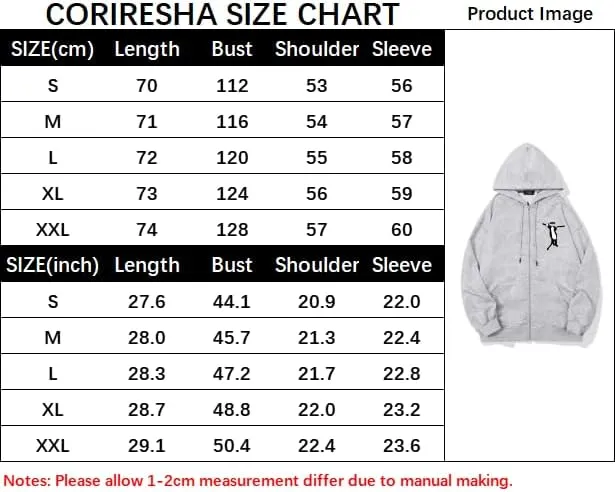 CORIRESHA Unisex Cat Lovers Zip Hoodie Long Sleeve Casual Cute Sweatshirt