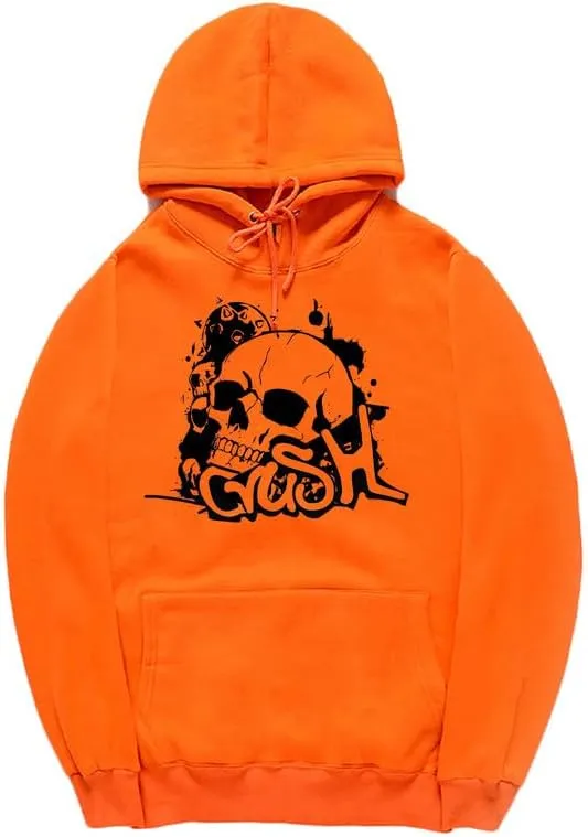 CORIRESHA Unisex Skull Hoodie Long Sleeve Drawstring Kangaroo Pocket Y2K Halloween Sweatshirt