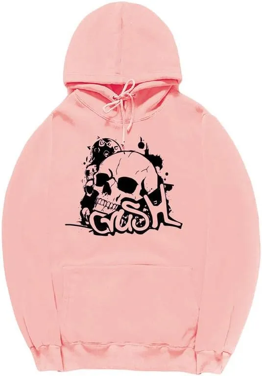 CORIRESHA Unisex Skull Hoodie Long Sleeve Drawstring Kangaroo Pocket Y2K Halloween Sweatshirt