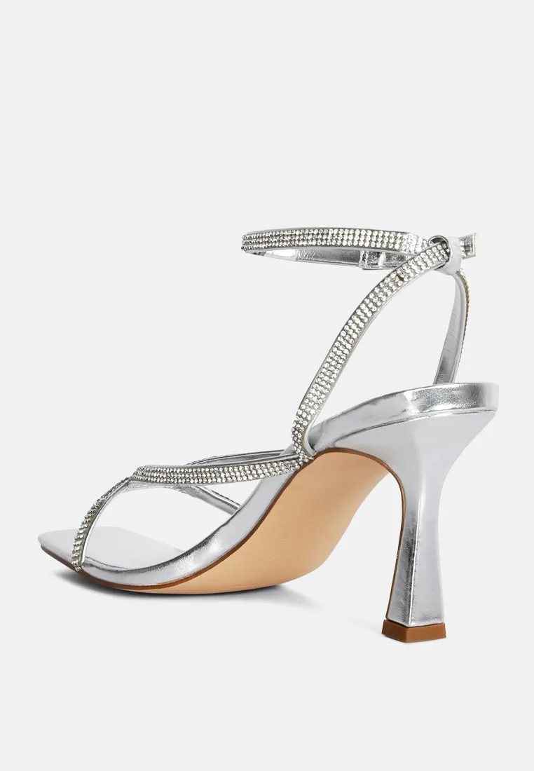 Crush It Diamante Mid Heel Sandal