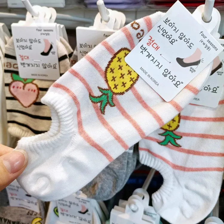 Cute Fruit Invisible Boat Socks