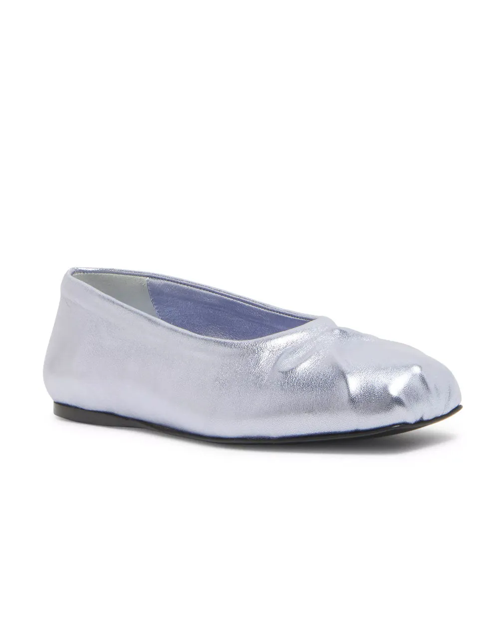 Dancer Metallic Ballet Flats in Light Blue