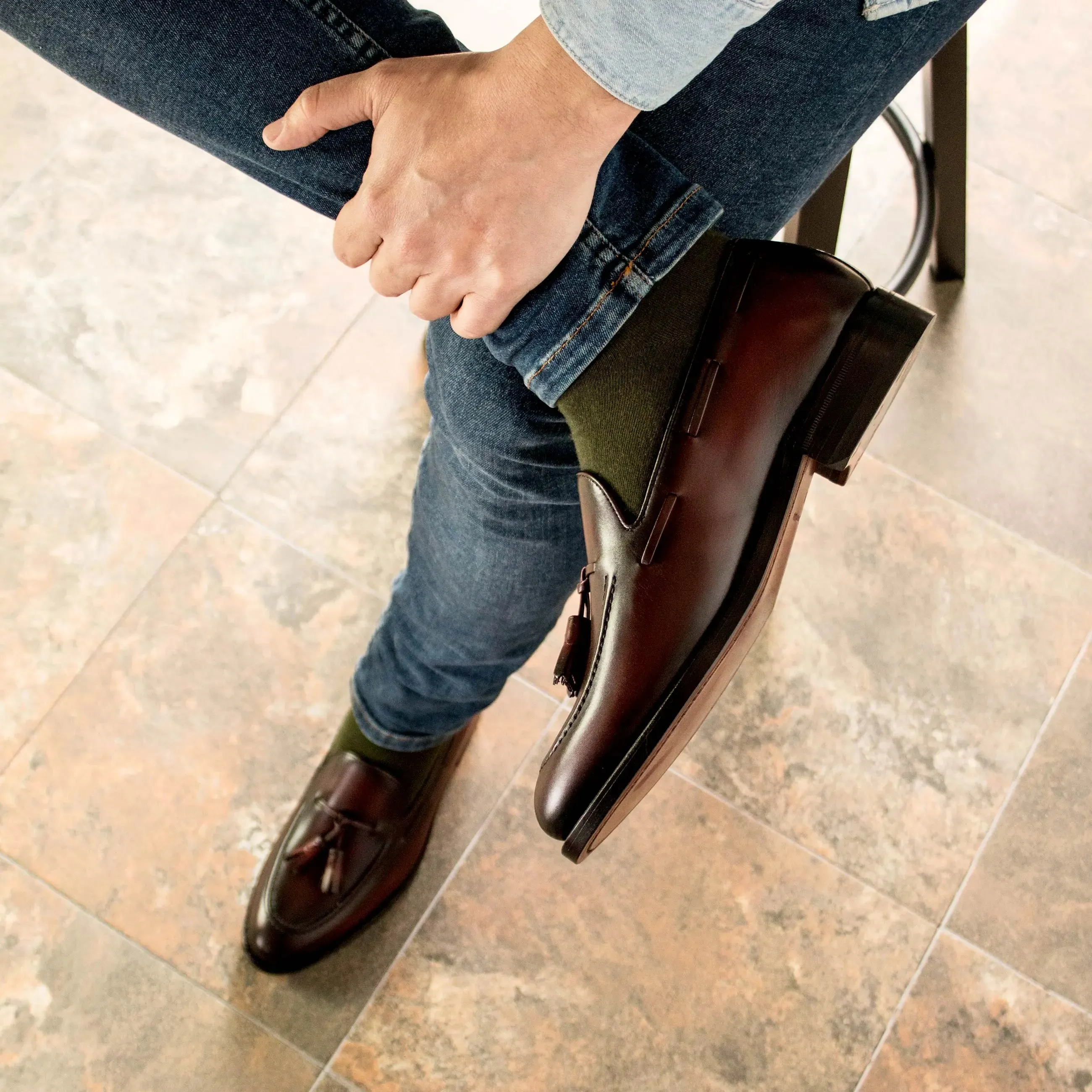 DapperFam Luciano in Burgundy Men's Italian Leather Loafer