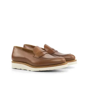 DapperFam Luciano in Med Brown Men's Italian Leather Loafer