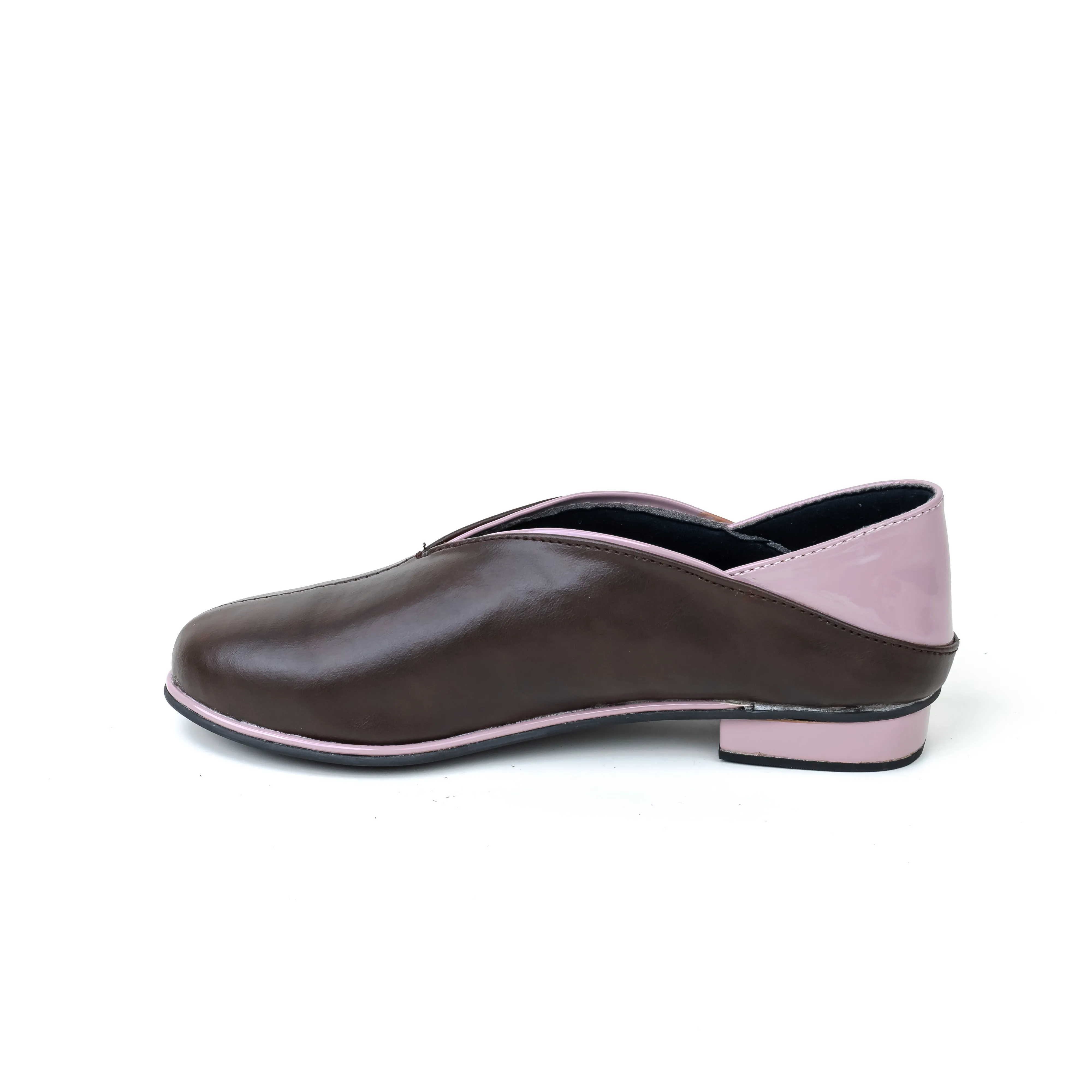 Dual-Tone Block Heel Ballerina