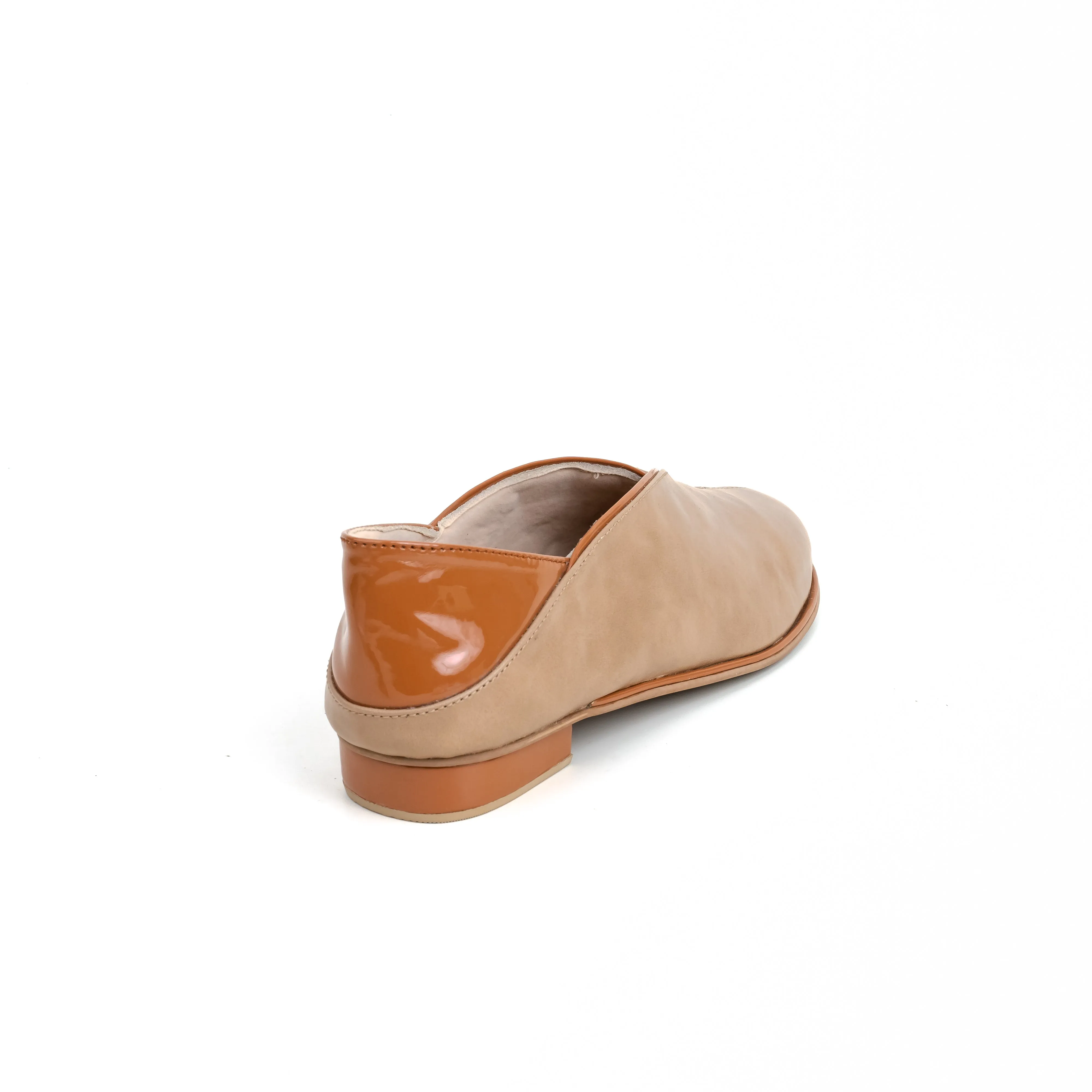 Dual-Tone Block Heel Ballerina