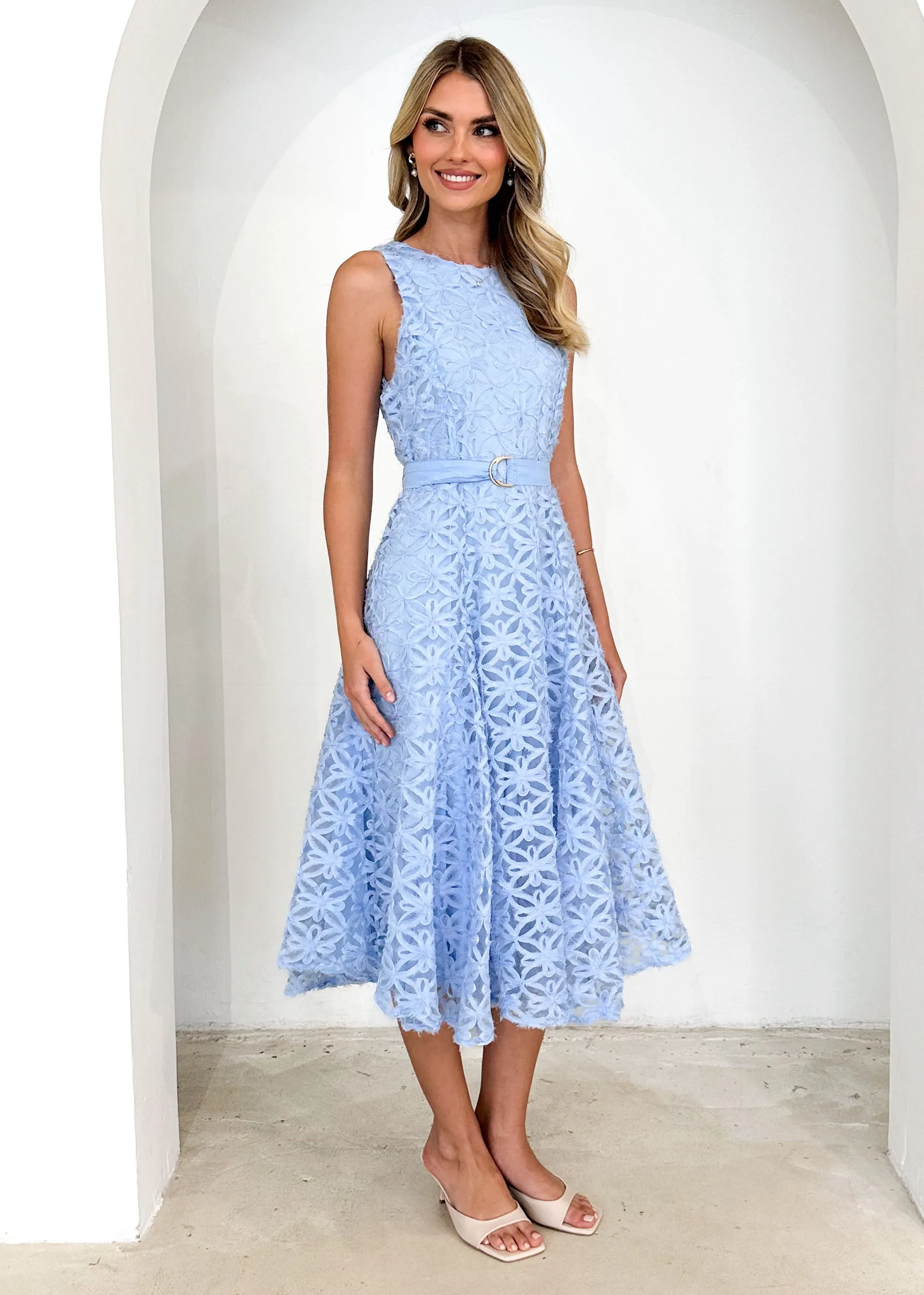 Eclipse Lace Midi Dress - Blue