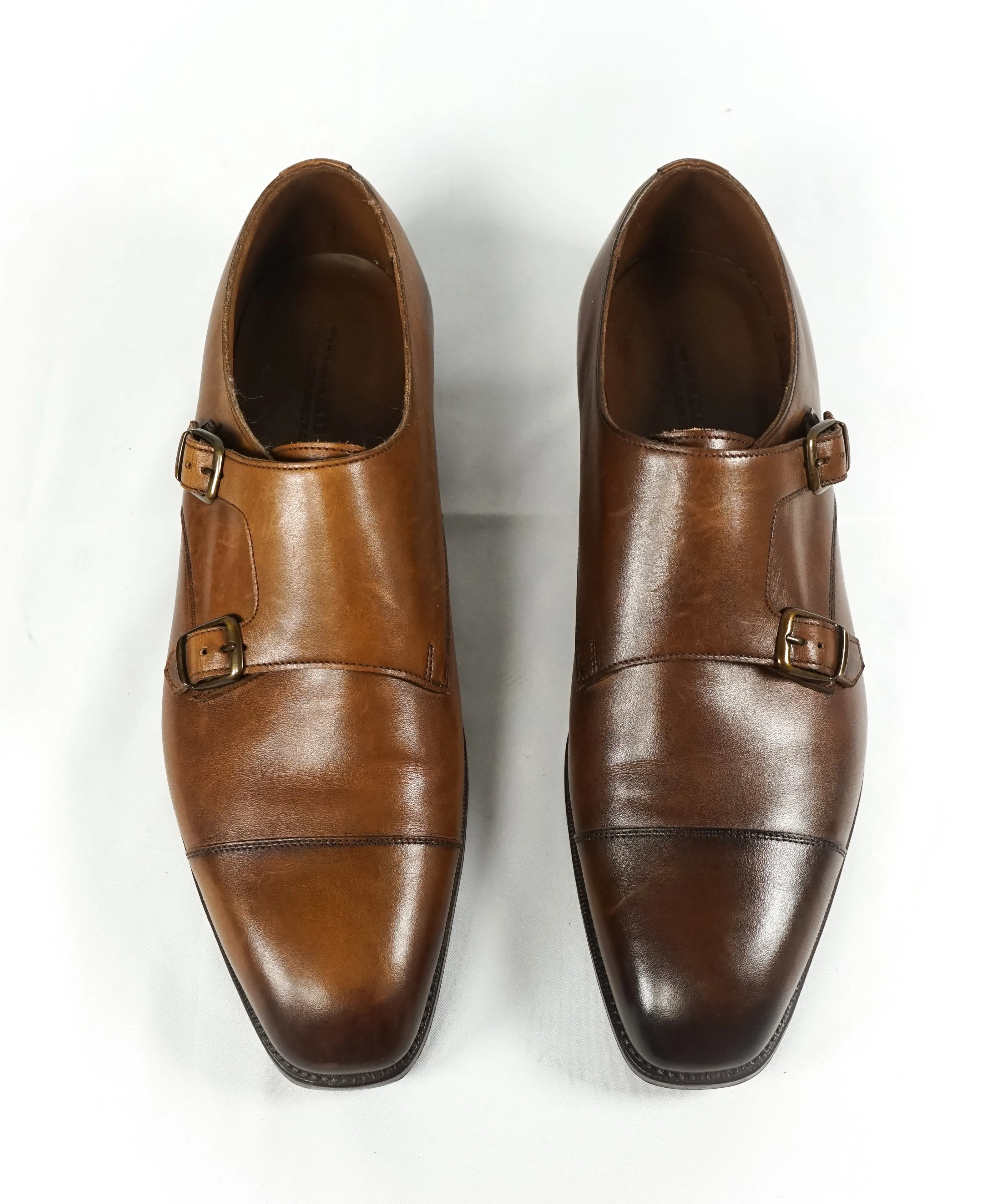 EDWARD GREEN -Iconic Double Monk Cap-Toe Burnished Brown - Hand Made - 9US