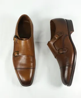 EDWARD GREEN -Iconic Double Monk Cap-Toe Burnished Brown - Hand Made - 9US