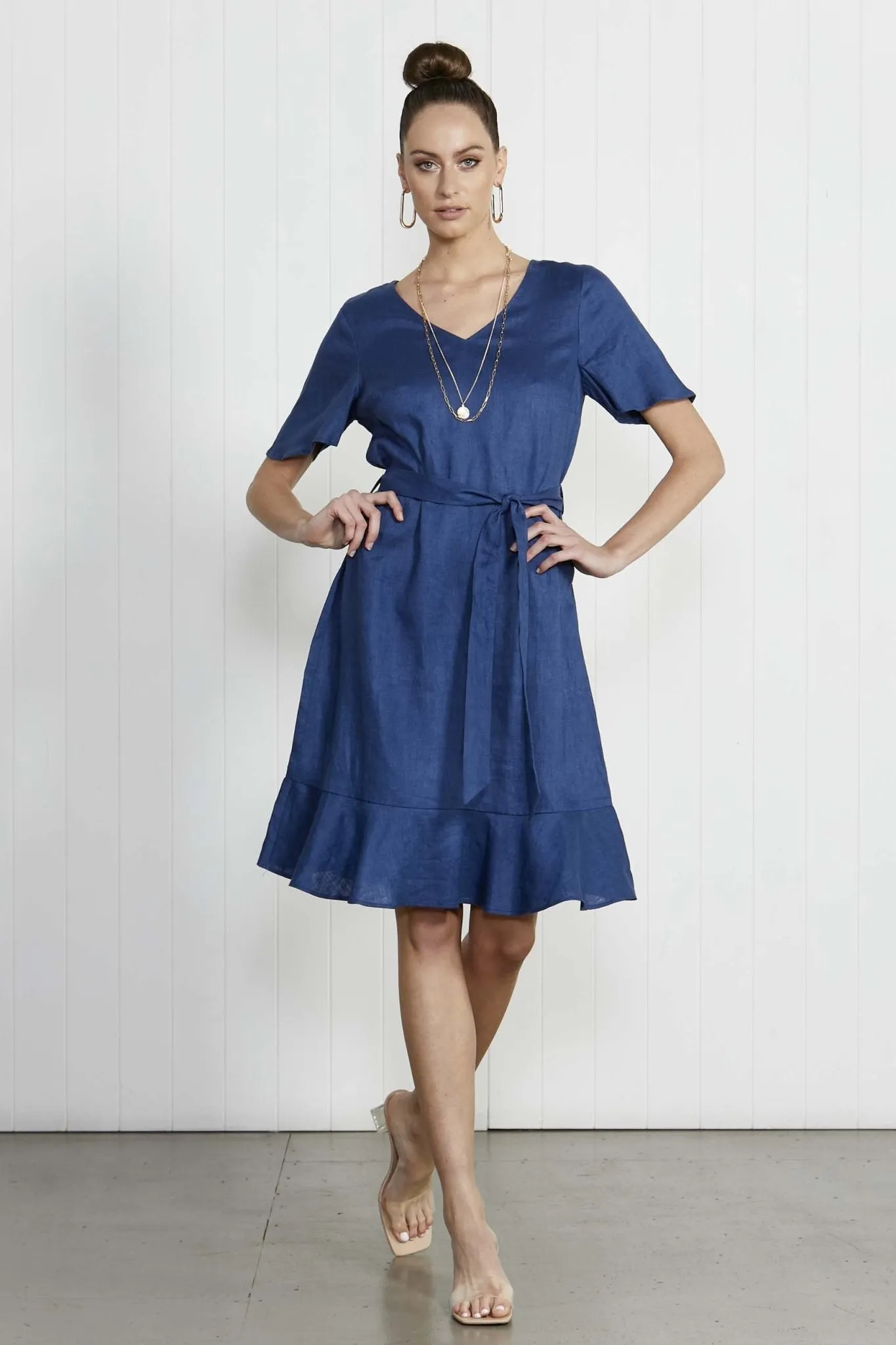 Fate   Becker Temptation Linen Dress in Azure