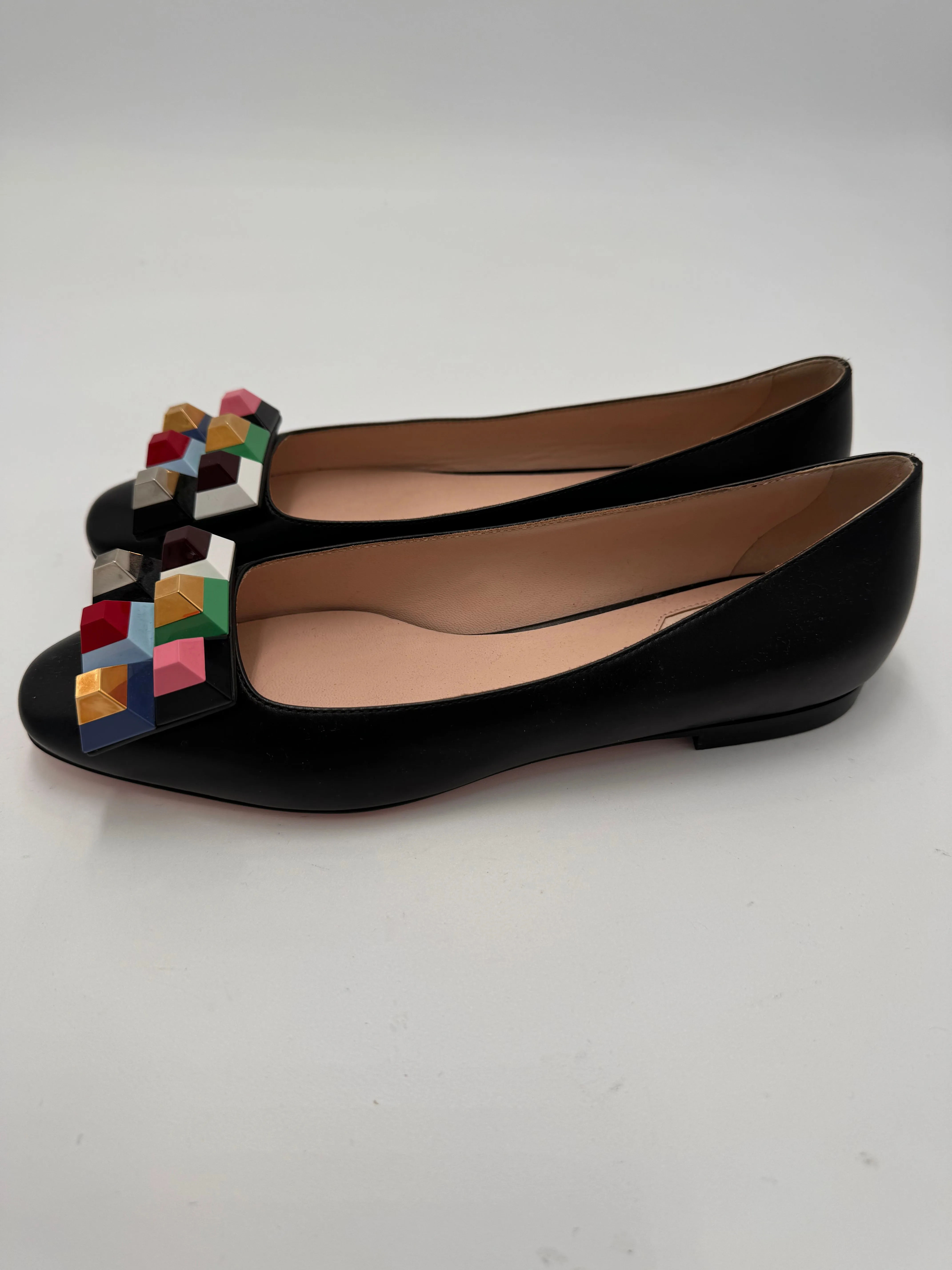 FENDI geometric colorful square embellishment flats size 36 (US 6)