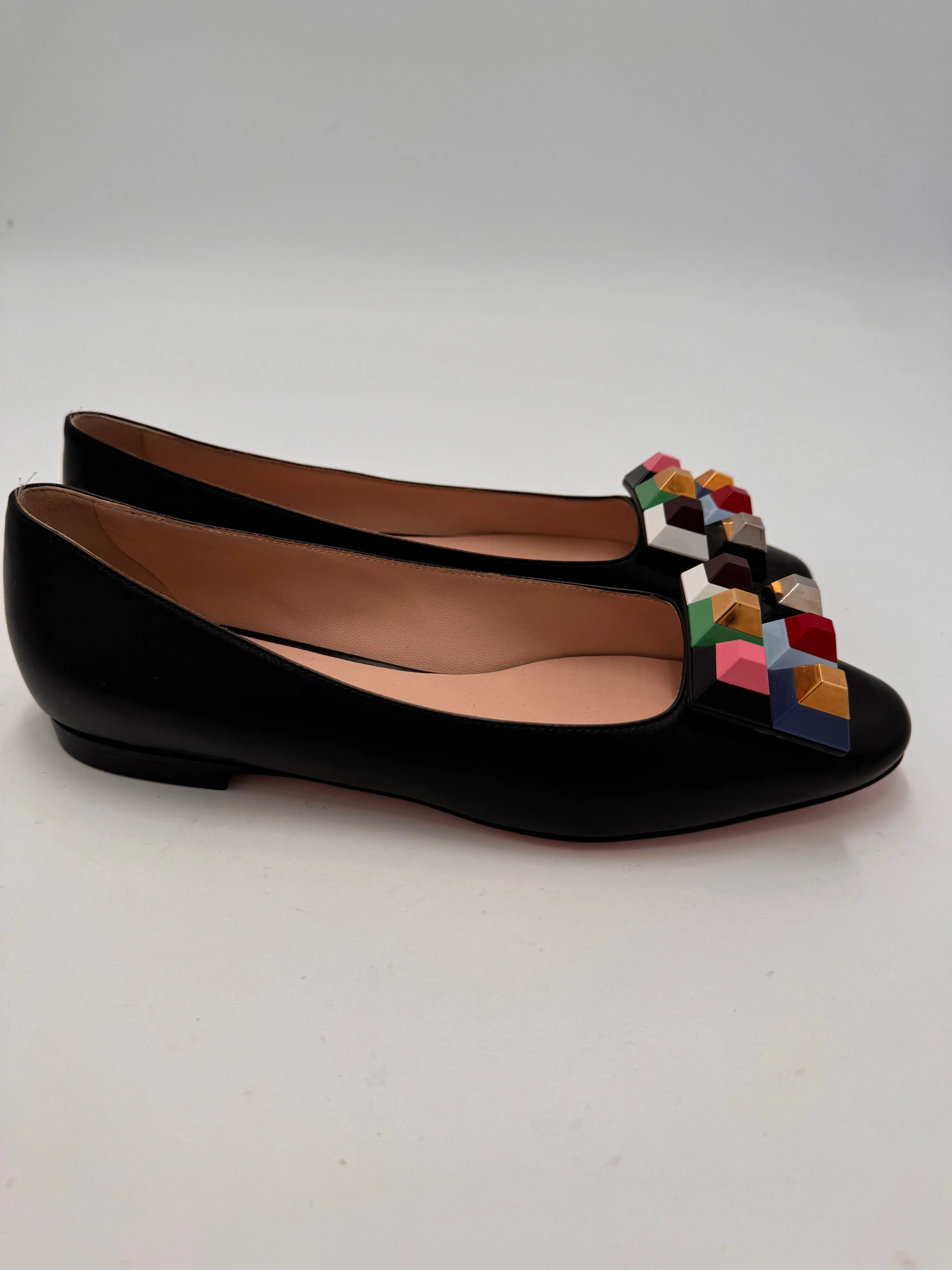 FENDI geometric colorful square embellishment flats size 36 (US 6)